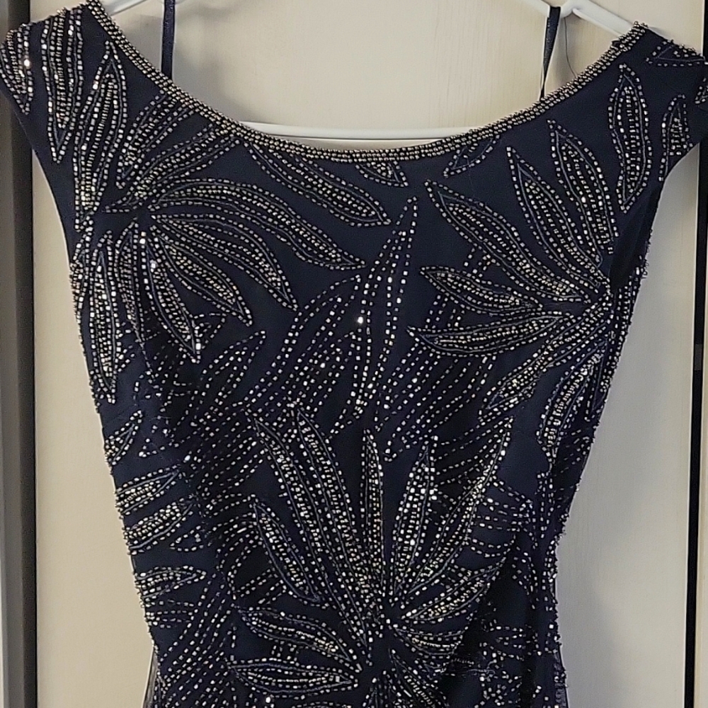 Navy blue  beaded gown